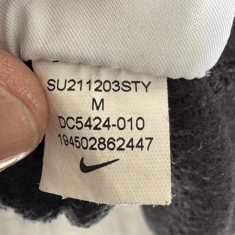 Nike Sweatshirt Mens Medium Black 1/4 Zip Fleece Pullover Swoosh Logo DC5424-010